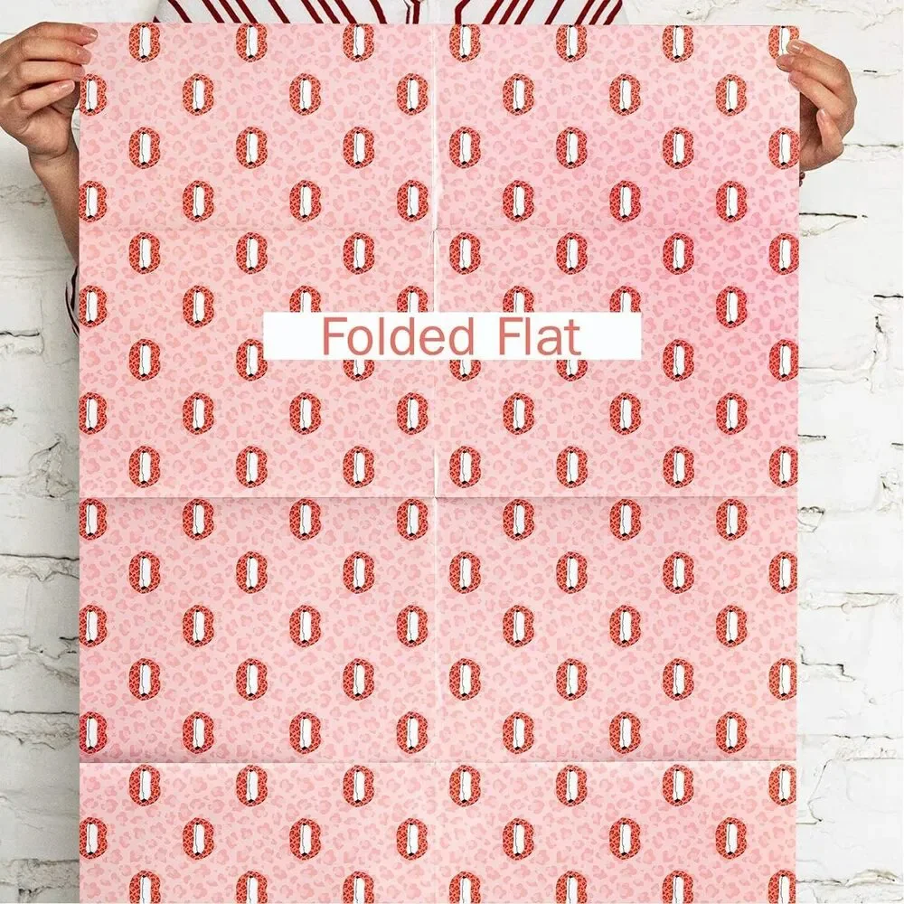 Set of 6 Printed Wrapping Paper - Hot lips, Zebra Stripes 27.5